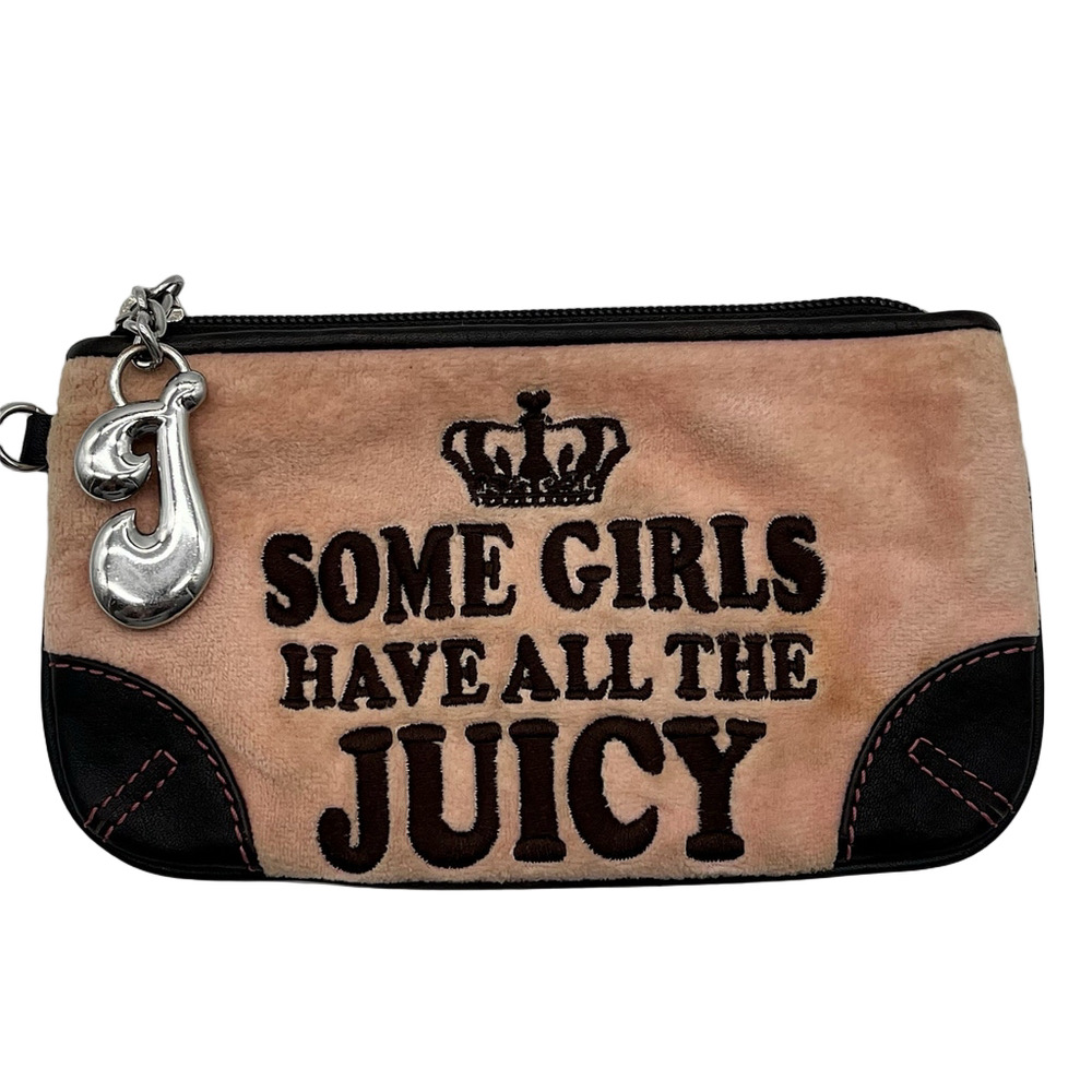 Juicy Couture Y2K Rare Vintage Brown Pink SOME GIRLS HAVE ALL THE JUICY Wallet